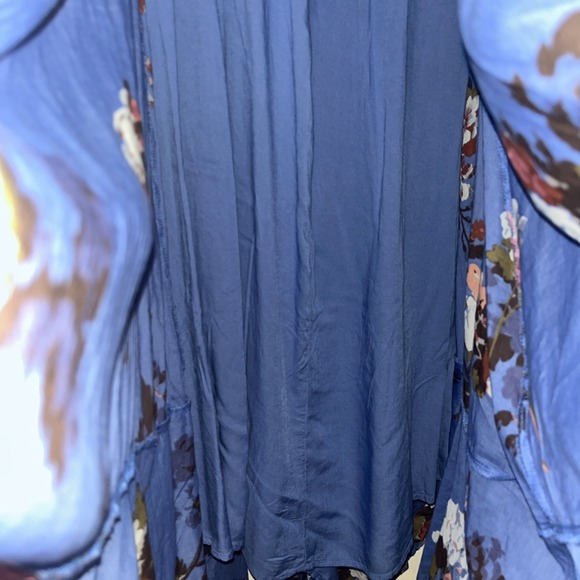 Free People Morning Glory Blue Floral Handkerchief Hem Maxi Dress Size XS - Picture 9 of 13